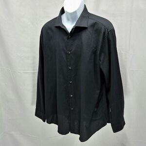 NWOT Calvin Klein Men's 17 34/35 Slim Fit Stretch Black Dress Shirt